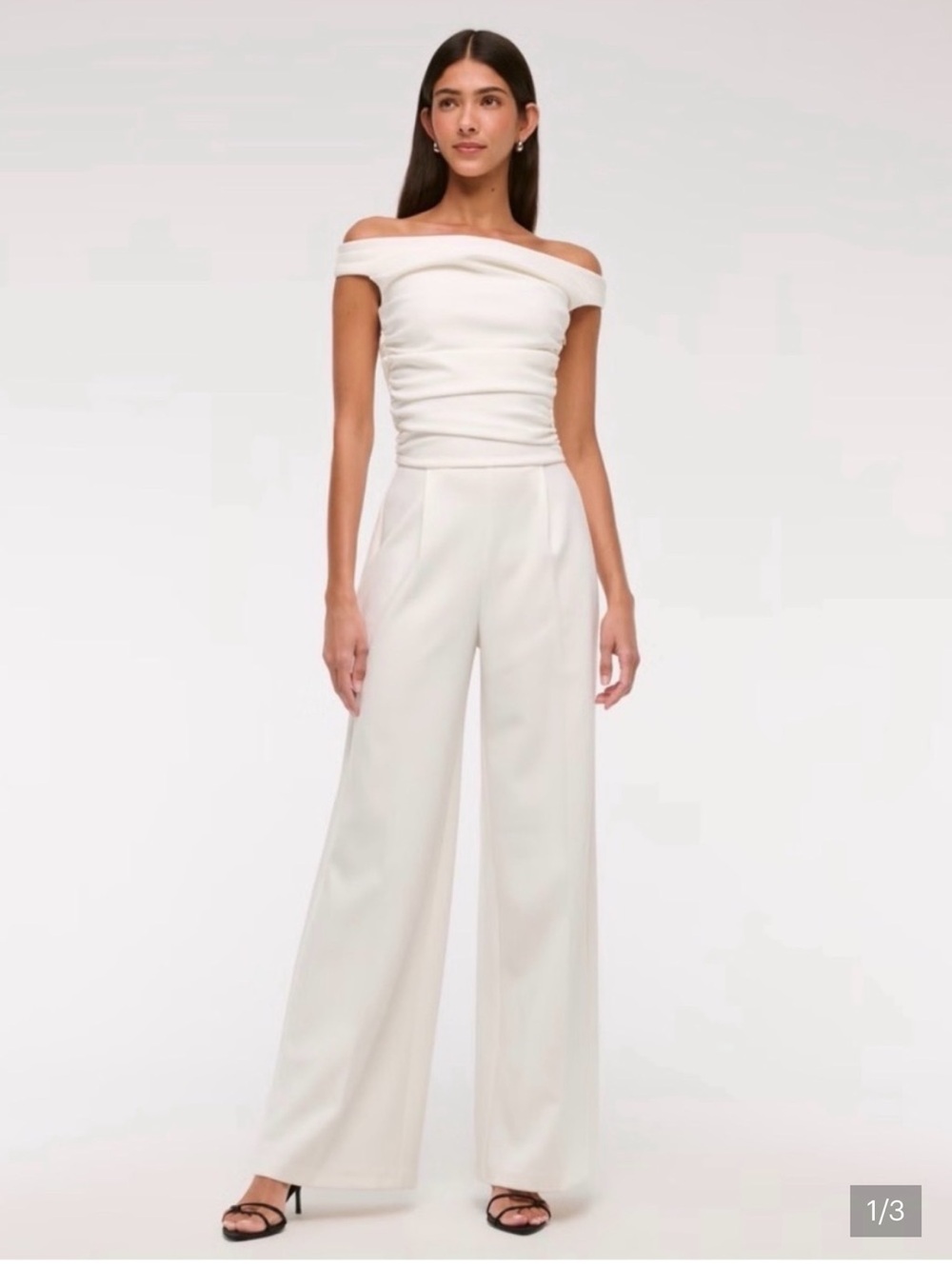 NWT! Abercrombie & Fitch Off Shoulder Wide Leg Jumpsuit Size XS 6166